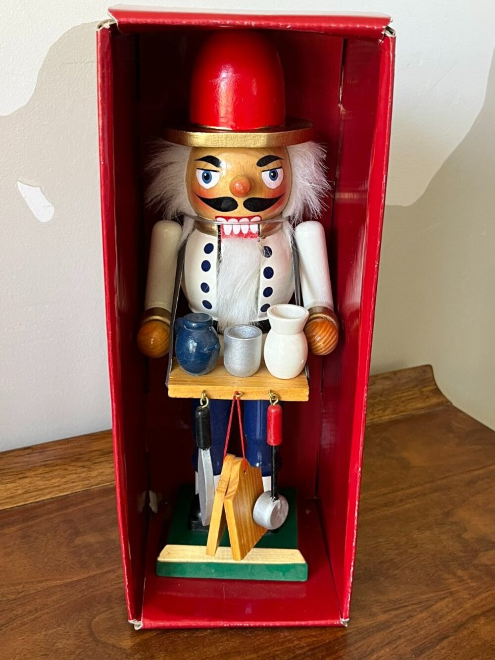 NEW Vintage Holiday Lane 12" Chef Wooden Nutcracker Cook 2000s Christmas Decor